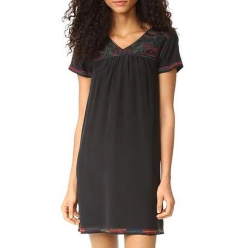 Madewell Black Embroidered Dress